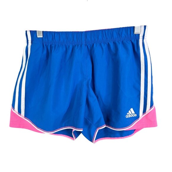 adidas Pants - Womens Adidas Blue Pink White Climalite Shorts Athletic Polyester 4" Inseam M